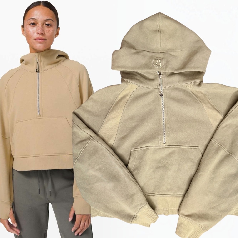 lululemon Scuba Oversized Half-Zip Hoodie Trench Tan XL/XXL